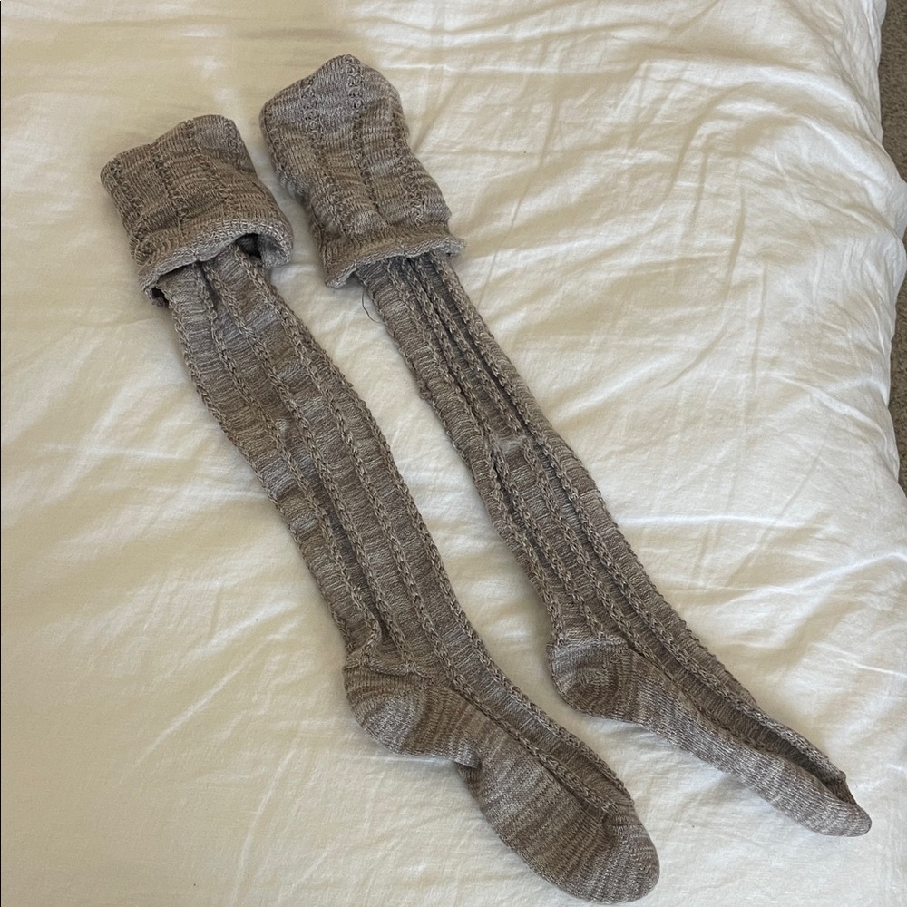 Free People Gray Knit Socks